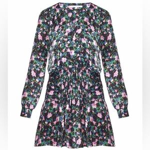 Veronica Beard Naomi Pintuck Multicolor Floral Dress
